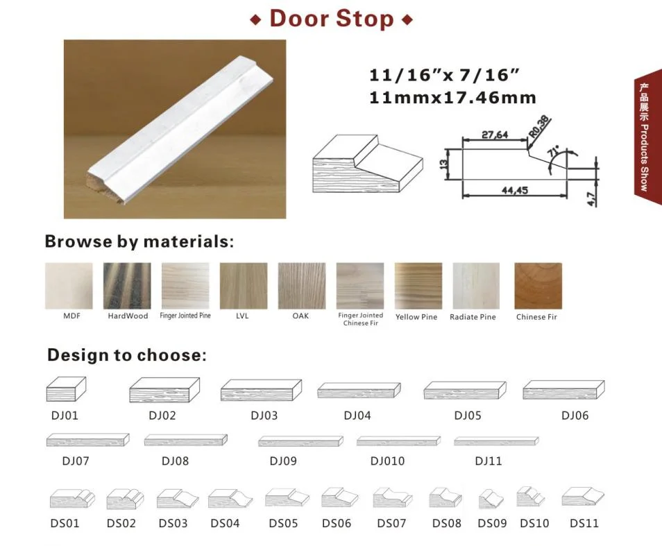 Primed Decorative Radiata Pine Baseboard Wood / MDF Moulding